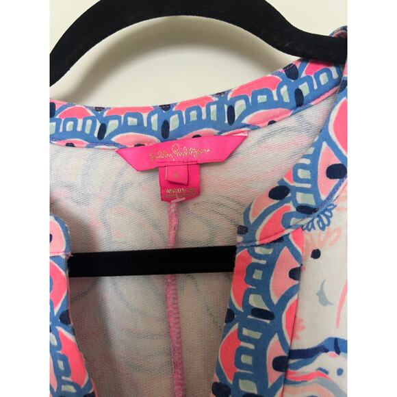Lilly Pulitzer CAMARI SHIFT DRESS Prosecco Pink Make A Splash Blue Small - Picture 3 of 6